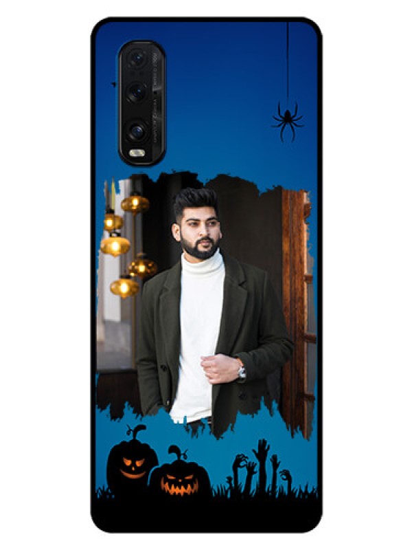Custom Oppo Find X2 Photo Printing on Glass Case  - with pro Halloween design 