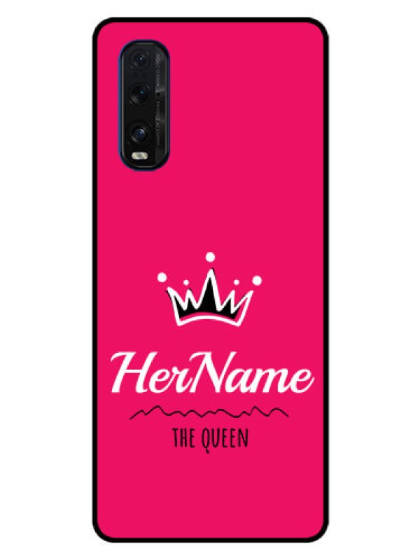 Custom Oppo Find X2 Glass Phone Case Queen with Name