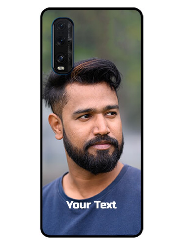 Custom Oppo Find X2 Glass Mobile Cover: Photo with Text