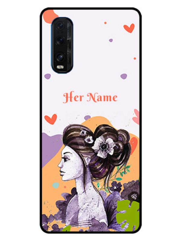 Custom Oppo Find X2 Personalized Glass Phone Case - Woman And Nature Design