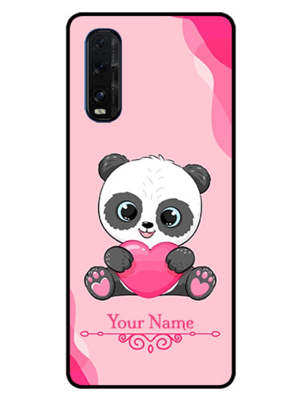 Custom Oppo Find X2 Custom Glass Mobile Case - Cute Panda Design