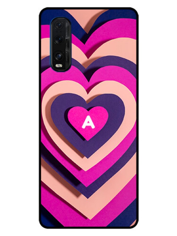 Custom Oppo Find X2 Custom Glass Mobile Case - Cute Heart Pattern Design