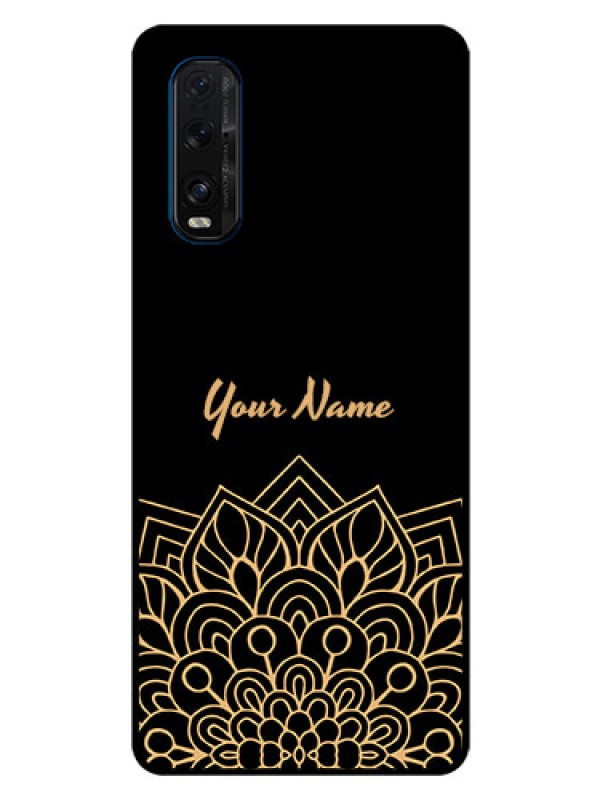 Custom Oppo Find X2 Custom Glass Phone Case - Golden mandala Design