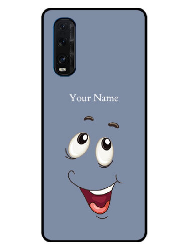Custom Oppo Find X2 Photo Printing on Glass Case - Laughing Cartoon Face Design