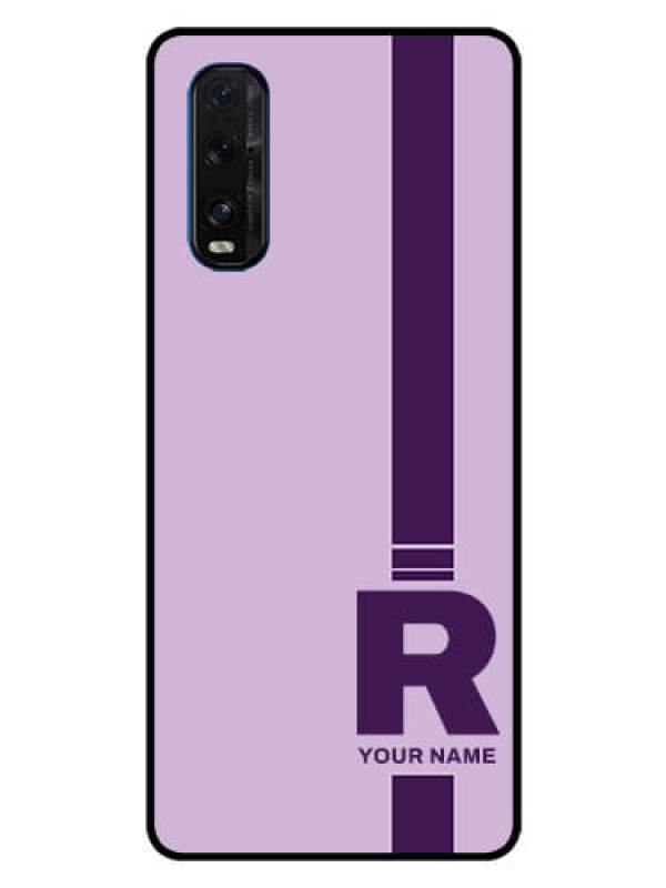 Custom Oppo Find X2 Photo Printing on Glass Case - Simple dual tone stripe with name Design