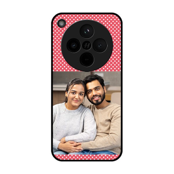 Find X8 5G Custom Glass Phone Case - White Dotted Design Find X8 5G Custom Glass Phone Case - White Dotted Design