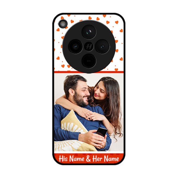 Find X8 5G Custom Glass Phone Case - Orange Love Symbol Design