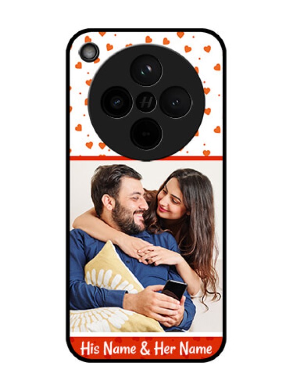 Custom Find X8 5G Custom Glass Phone Case - Orange Love Symbol Design