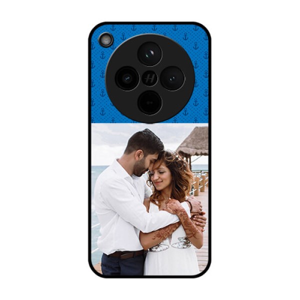 Find X8 5G Custom Glass Phone Case - Blue Anchors Design Find X8 5G Custom Glass Phone Case - Blue Anchors Design