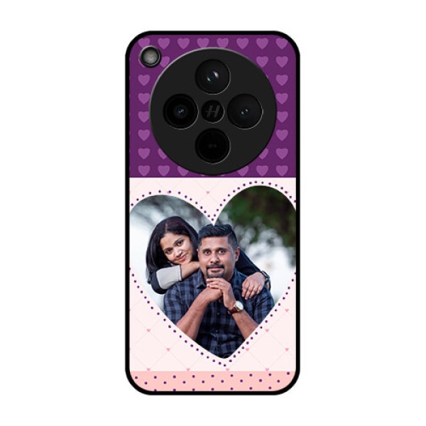 Find X8 5G Custom Glass Phone Case - Violet Love Dots Design
