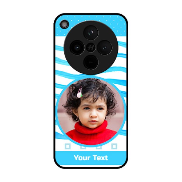 Find X8 5G Custom Glass Phone Case - Simple Blue Case Design