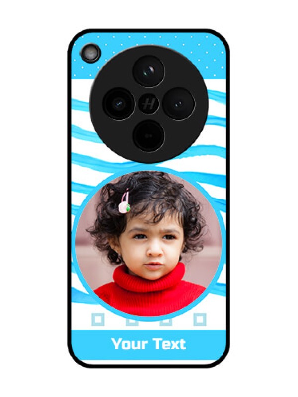 Custom Find X8 5G Custom Glass Phone Case - Simple Blue Case Design