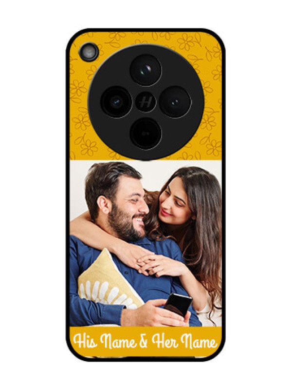 Custom Find X8 5G Custom Glass Phone Case - Yellow Floral Design