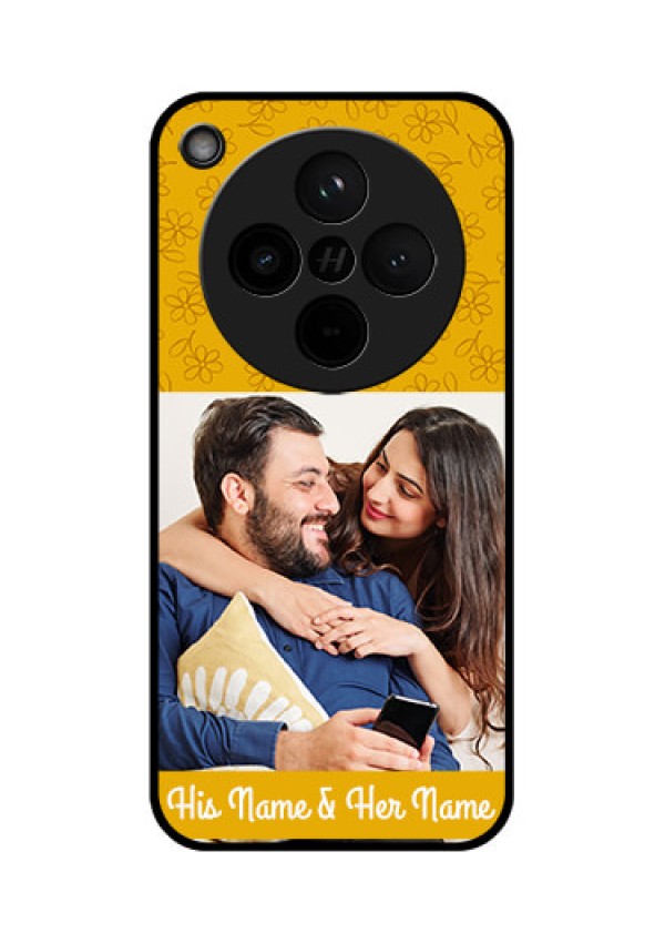 Find X8 5G Custom Glass Phone Case - Yellow Floral Design