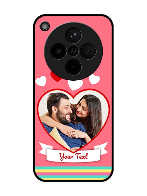 Custom Find X8 5G Custom Glass Phone Case - Love Shapes Doodle Design