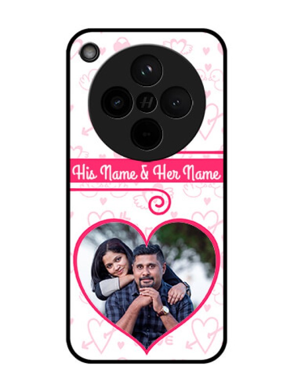 Custom Find X8 5G Custom Glass Phone Case - Heart Shape Love Design