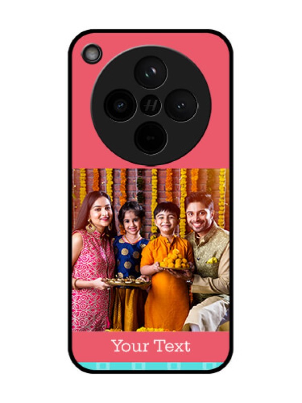 Custom Find X8 5G Custom Glass Phone Case - Peach and Blue Color Design