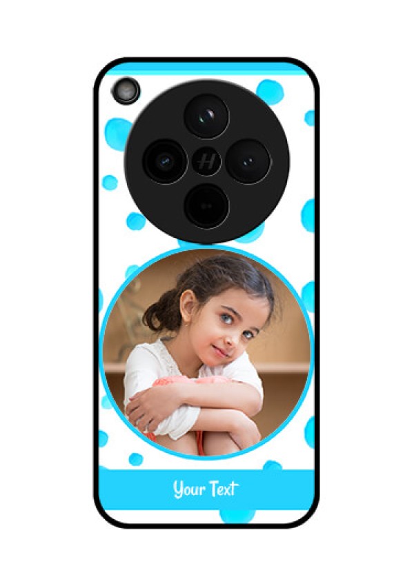 Find X8 5G Custom Glass Phone Case - Blue Bubbles Pattern Design