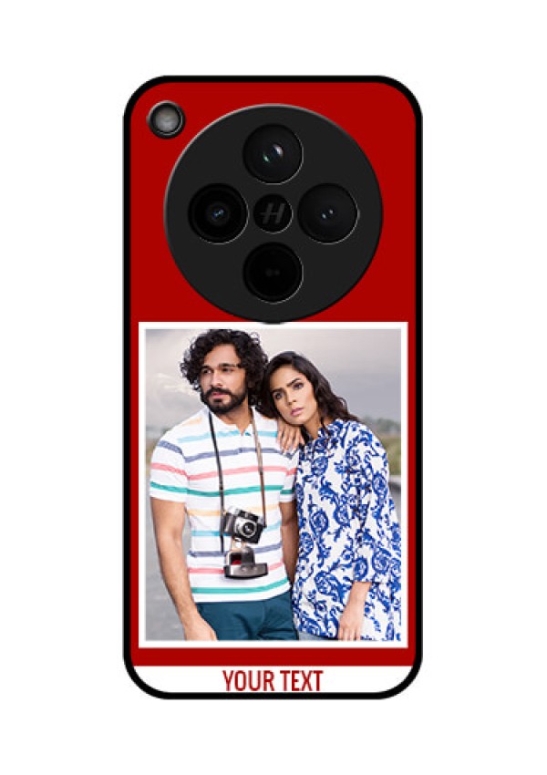 Find X8 5G Custom Glass Phone Case - Red Color Design