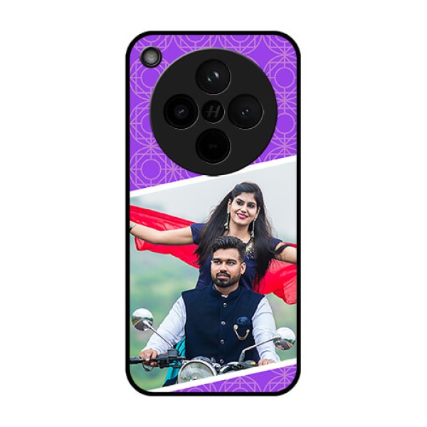 Find X8 5G Custom Glass Phone Case - Violet Color Pattern Design