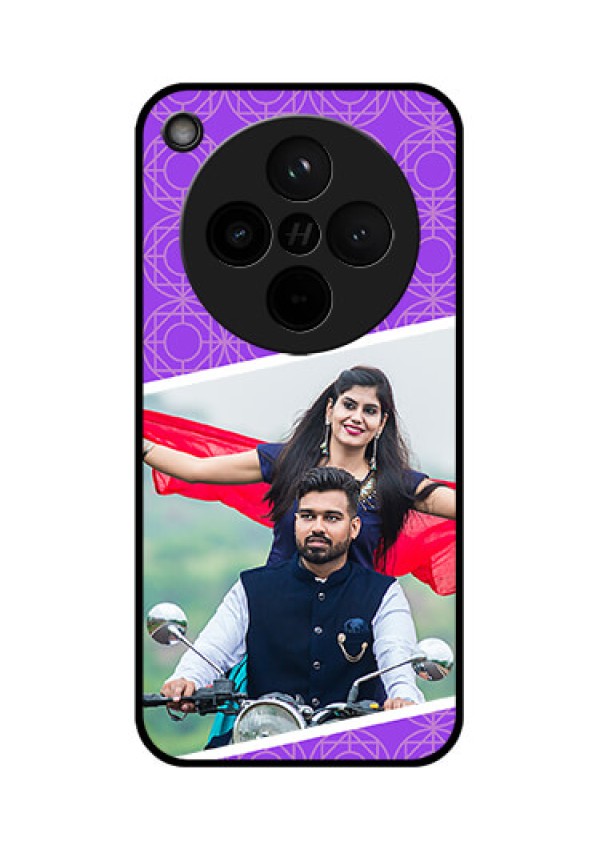 Find X8 5G Custom Glass Phone Case - Violet Color Pattern Design
