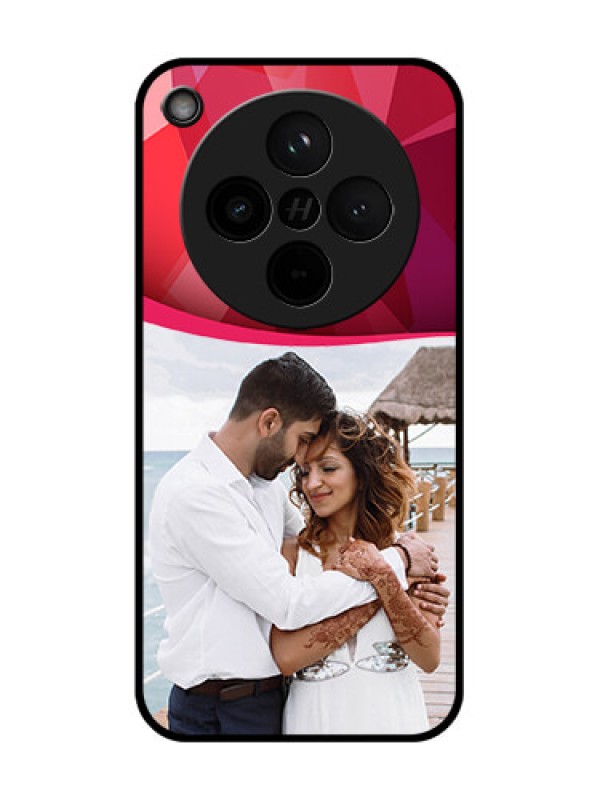 Custom Find X8 5G Custom Glass Phone Case - Red Abstract Design