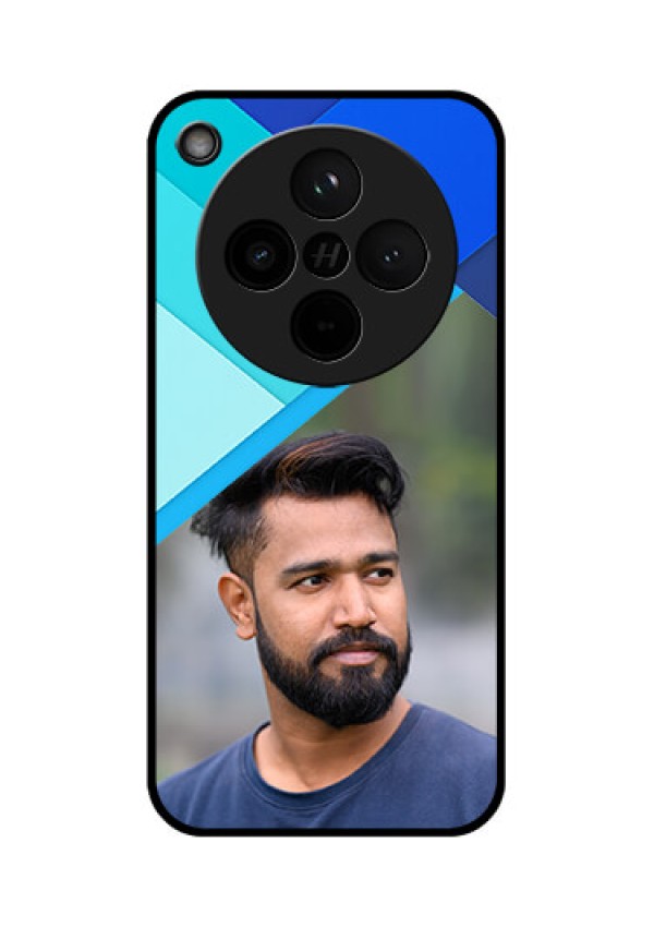 Find X8 5G Custom Glass Phone Case - Blue Pattern Design