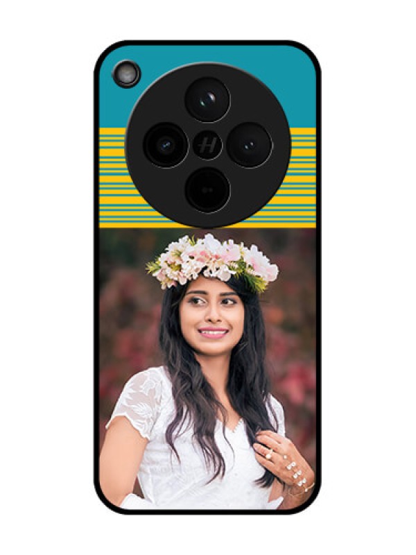 Custom Find X8 5G Custom Glass Phone Case - Yellow and Blue Design