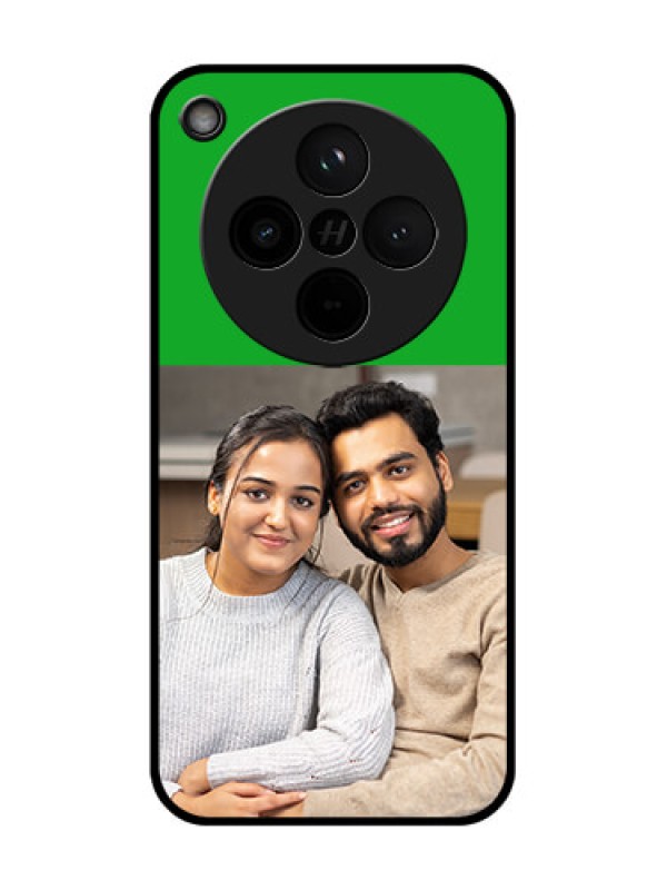 Custom Find X8 5G Custom Glass Phone Case - Green Pattern Design