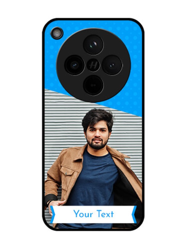 Custom Find X8 5G Custom Glass Phone Case - Simple Blue Color Design