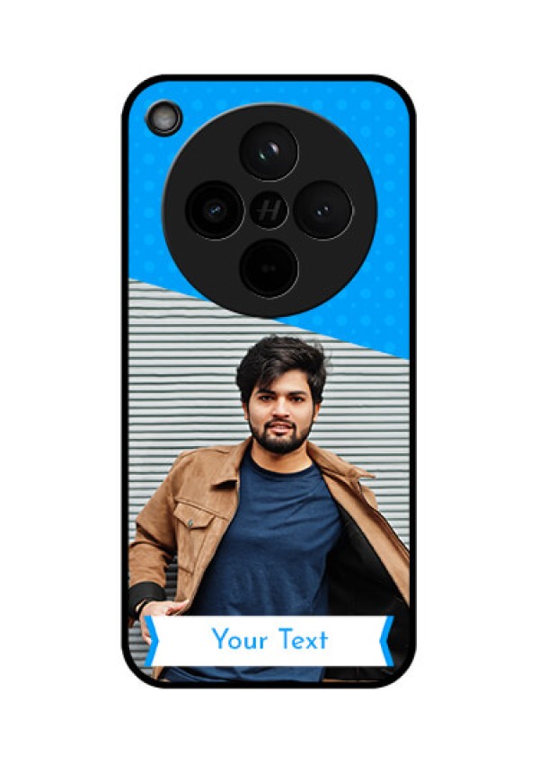 Find X8 5G Custom Glass Phone Case - Simple Blue Color Design
