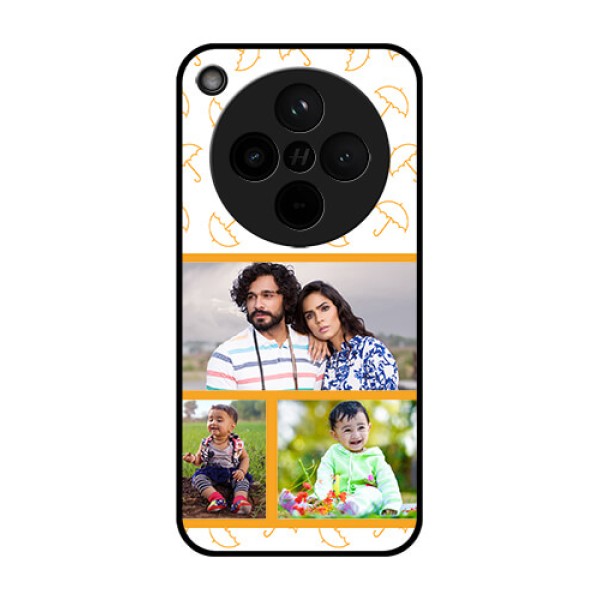 Find X8 5G Custom Glass Phone Case - Yellow Pattern Design