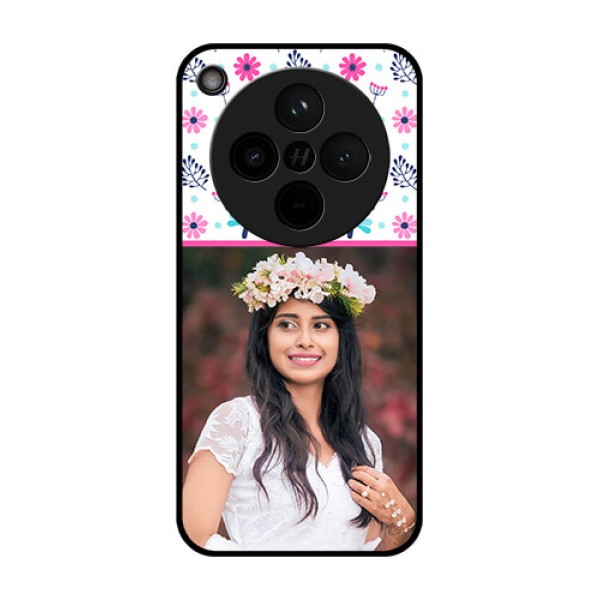 Find X8 5G Custom Glass Phone Case - Colorful Flower Design
