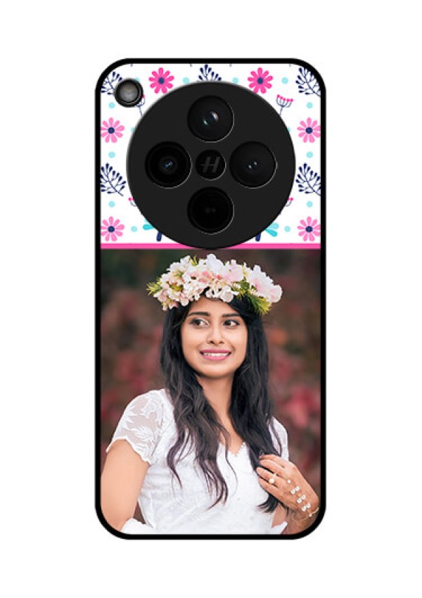 Find X8 5G Custom Glass Phone Case - Colorful Flower Design
