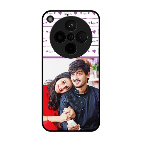 Find X8 5G Custom Glass Phone Case - Couples Heart Design Find X8 5G Custom Glass Phone Case - Couples Heart Design