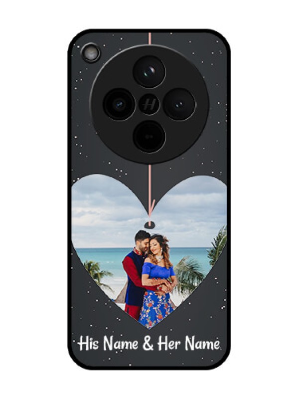 Custom Find X8 5G Custom Glass Phone Case - Hanging Heart Design