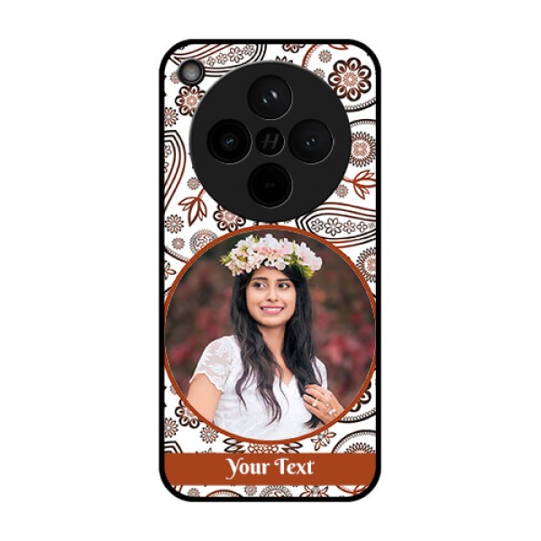Find X8 5G Custom Glass Phone Case - Abstract Flower Design