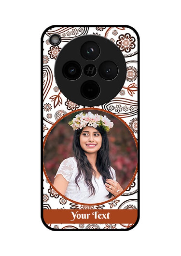 Find X8 5G Custom Glass Phone Case - Abstract Flower Design