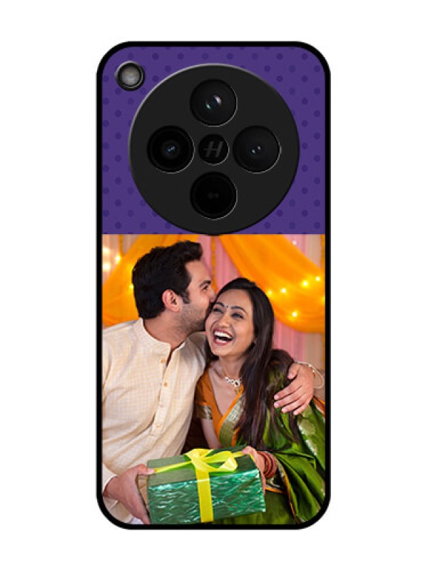 Custom Find X8 5G Custom Glass Phone Case - Violet Colored Pattern Design