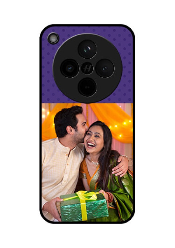 Find X8 5G Custom Glass Phone Case - Violet Colored Pattern Design