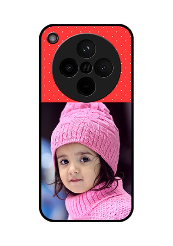 Find X8 5G Custom Glass Phone Case - Red Pattern Design