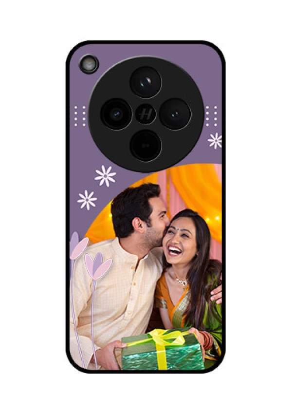 Find X8 5G Custom Glass Phone Case - Lavender Flowers Design