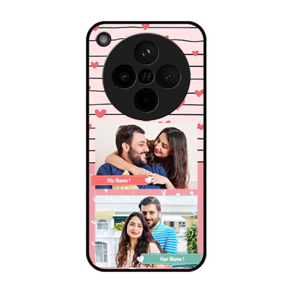 Find X8 5G Custom Glass Phone Case - Photo With Heart Design