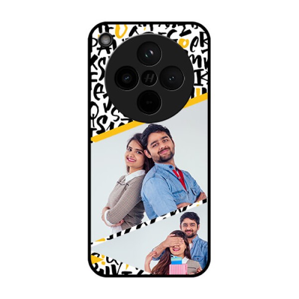Find X8 5G Custom Glass Phone Case - Letters Pattern Design