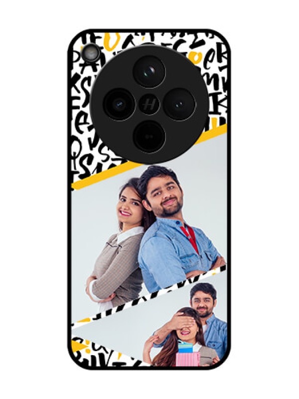 Custom Find X8 5G Custom Glass Phone Case - Letters Pattern Design