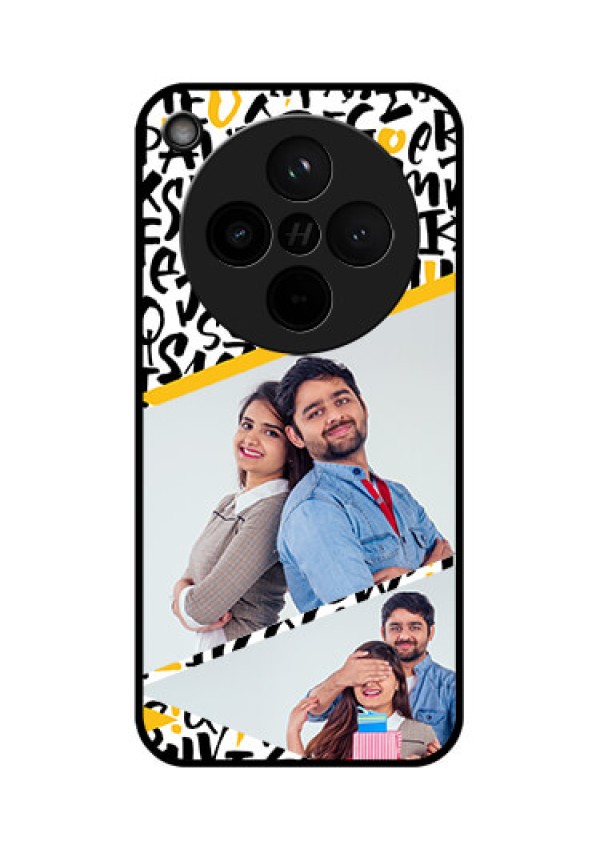 Find X8 5G Custom Glass Phone Case - Letters Pattern Design