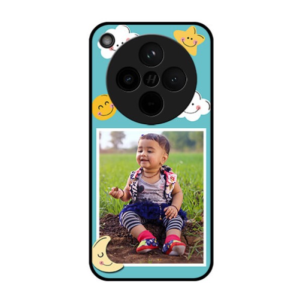 Find X8 5G Custom Glass Phone Case - Smiley Kids Stars Design Find X8 5G Custom Glass Phone Case - Smiley Kids Stars Design