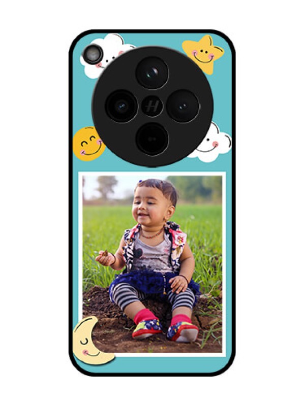 Custom Find X8 5G Custom Glass Phone Case - Smiley Kids Stars Design