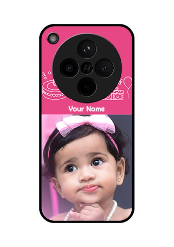 Find X8 5G Custom Glass Phone Case - With Birthday Line Art Design