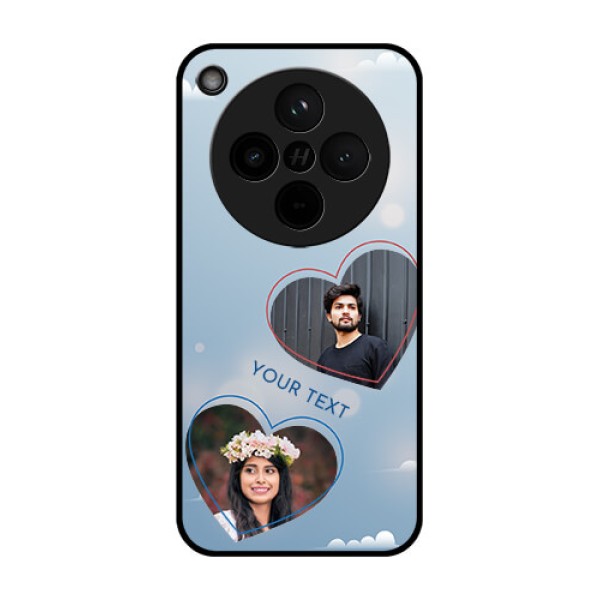 Find X8 5G Custom Glass Phone Case - Blue Color Couple Design Find X8 5G Custom Glass Phone Case - Blue Color Couple Design
